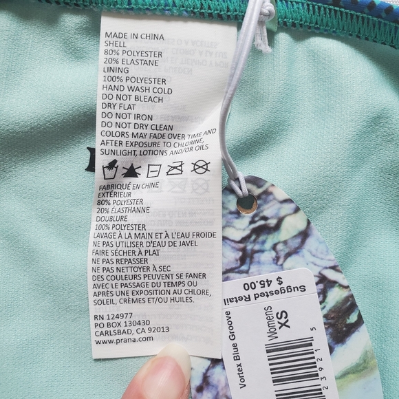 PRANA Bikini Bottom Vortex Blue Lani, XS - Picture 6 of 7